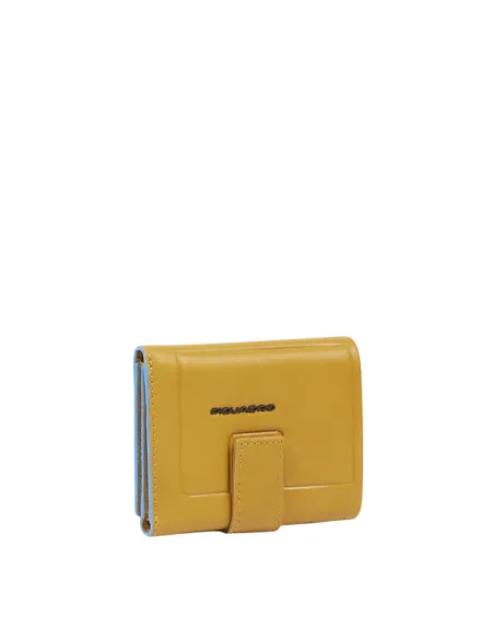Piquadro Atlas small leather men's wallet, yellow