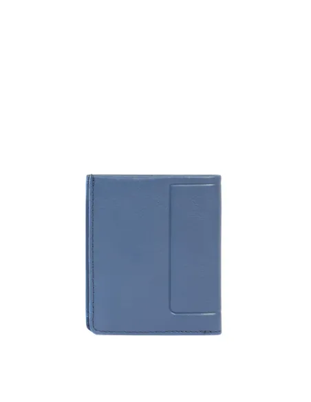 Piquadro Atlas small vertical men's wallet with coin purse, avio