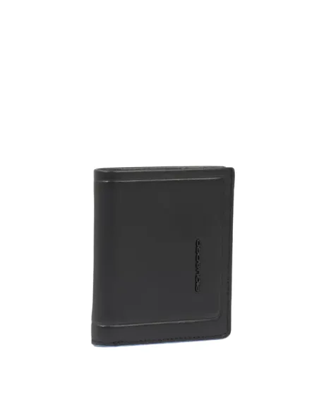 Piquadro Atlas small vertical men's wallet with coin purse, black