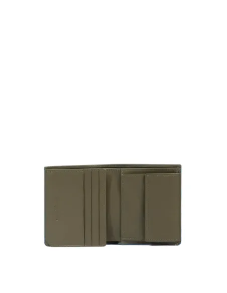 Piquadro Atlas small vertical men's wallet with coin purse, green