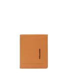 Piquadro Atlas small vertical men's wallet with coin purse, orange
