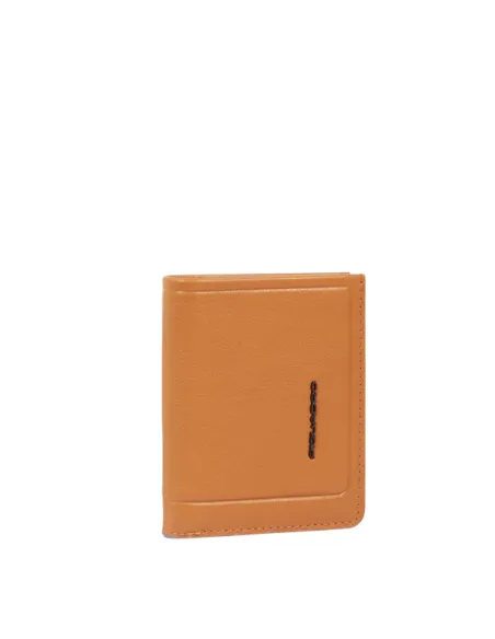 Piquadro Atlas small vertical men's wallet with coin purse, orange