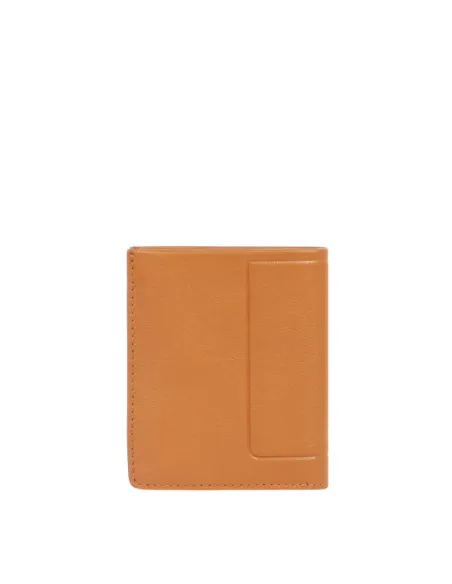 Piquadro Atlas small vertical men's wallet with coin purse, orange