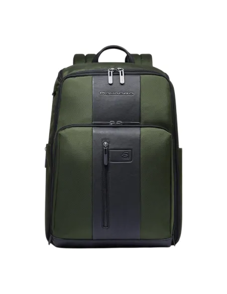 Piquadro Brief2 travel backpack with laptop compartment, green