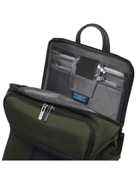 Piquadro Brief2 travel backpack with laptop compartment, green