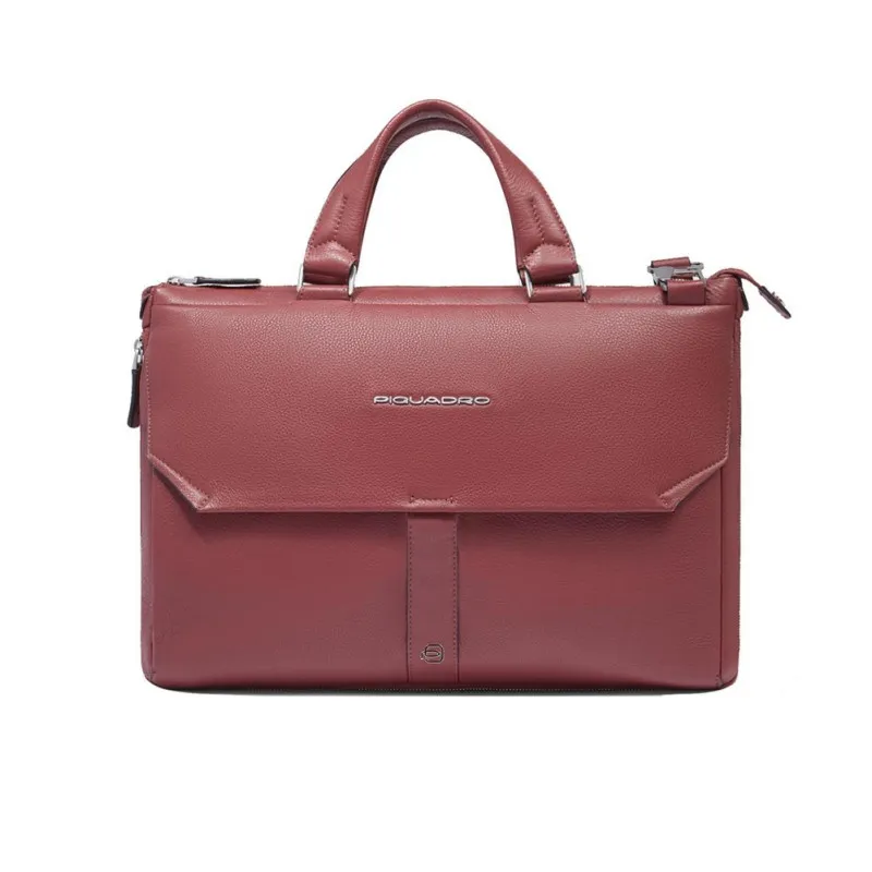 Piquadro Than 14 expandable laptop briefcase, orange