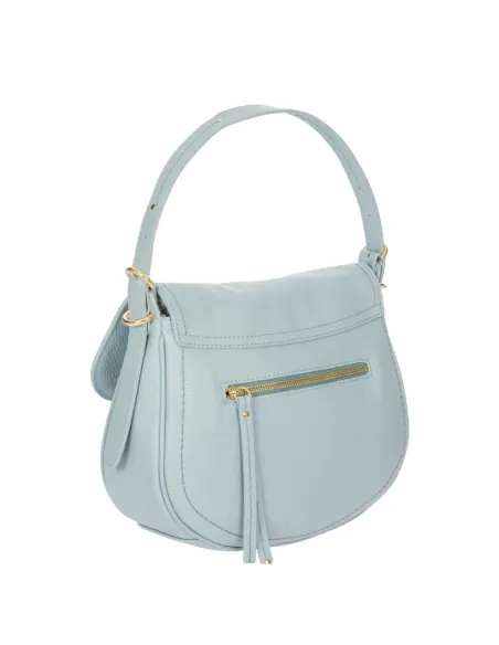 Borsa a spalla in pelle Brics Gondola, azzurra