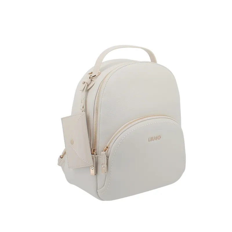 Liu Jo women's backpack with front pocket, cream 2