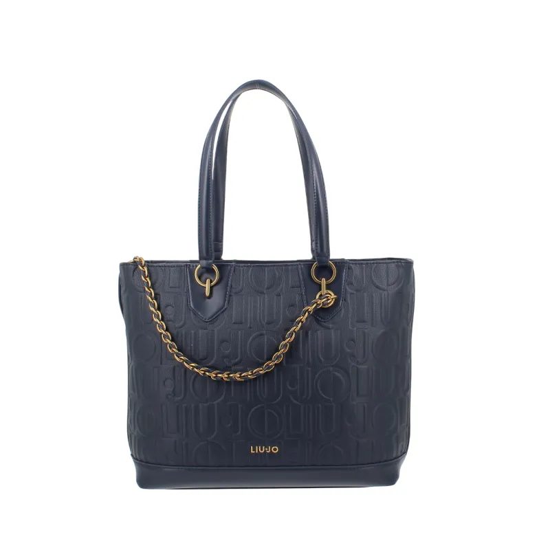 Shopping con logo e catena Liu Jo, dress blue