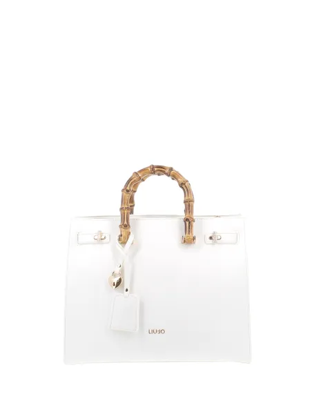 Liu Jo Tasche mit Griffen in Bambus-Optik, weiß