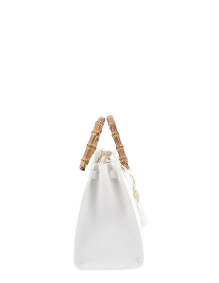 Liu Jo bag with handles in bamboo effect, white