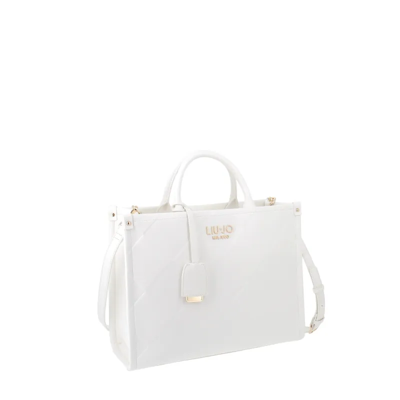 Borsa donna a mano con chiusura con zip Liu Jo, bianca 2