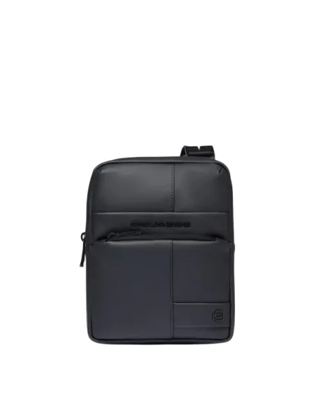 Borsello uomo porta iPad®mini in tessuto gommato Piquadro, nero