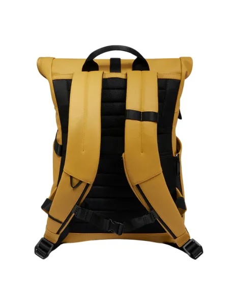 Piquadro Roll-Top computer backpack, yellow