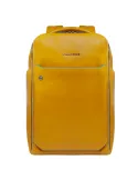 Zaino da viaggio in pelle Porta pc da 15,6 Piquadro Blue Square, giallo