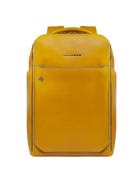 Piquadro Blue Square Lederrucksack mit 15,6 Computerfach, gelb