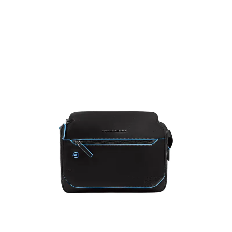 Piquadro Blue Square horizontal men's cross-body bag, black