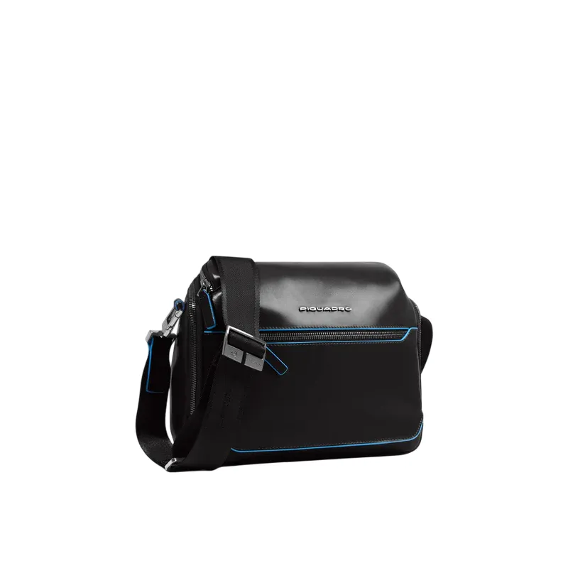 Piquadro Blue Square horizontal men's cross-body bag, black 2