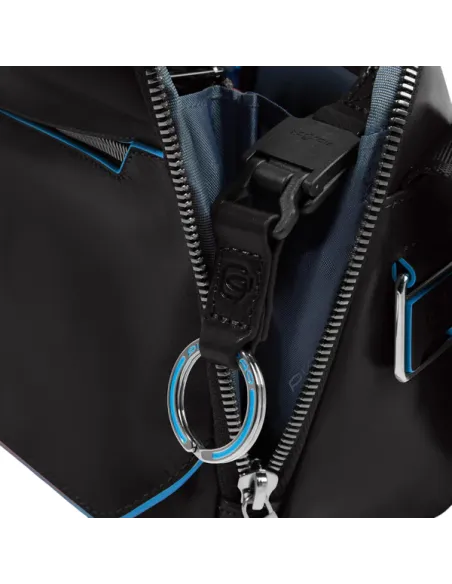 Piquadro Blue Square horizontal men's cross-body bag, black
