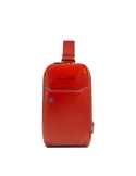 Piquadro Blue Square leather monosling bag, orange