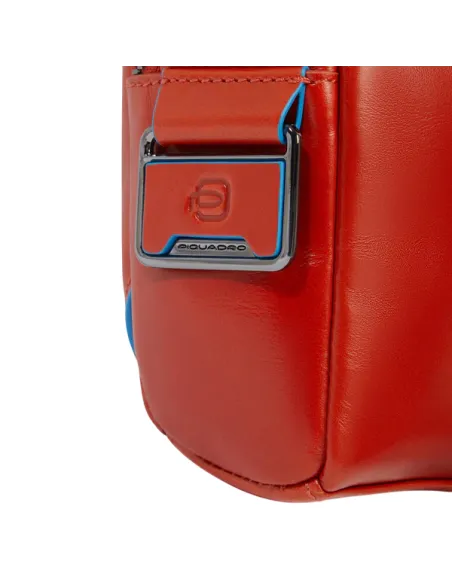 Piquadro Blue Square leather monosling bag, orange