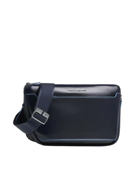 Piquadro Blue Square erweiterbare flache Gürteltasche, blau