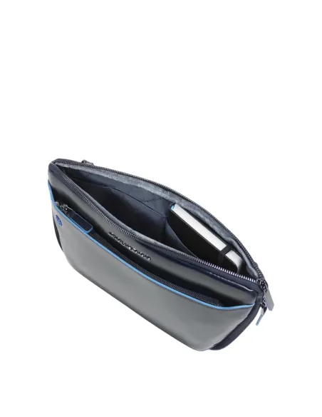 Piquadro Blue Square erweiterbare flache Gürteltasche, blau