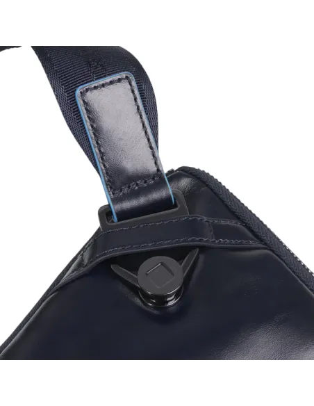 Piquadro Blue Square expandable flat bum bag, blue