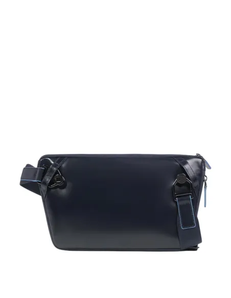 Marsupio Piquadro Blue Square con attacchi tracolla riposizionabili, blu