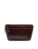 Piquadro Blue Square erweiterbare flache Gürteltasche, dunkelbraun