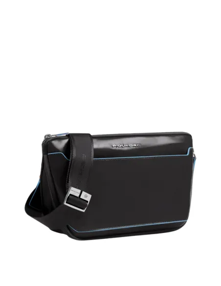 Marsupio Piquadro Blue Square con attacchi tracolla riposizionabili, nero