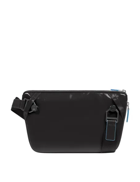 Marsupio Piquadro Blue Square con attacchi tracolla riposizionabili, nero