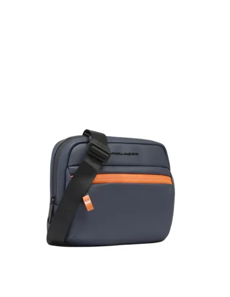 Piquadro Corner waterproof horizontal men's cross-body bag, blue