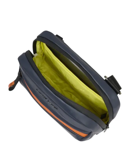 Piquadro Corner waterproof horizontal men's cross-body bag, blue