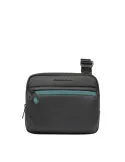 Piquadro Corner waterproof horizontal men's cross-body bag, black