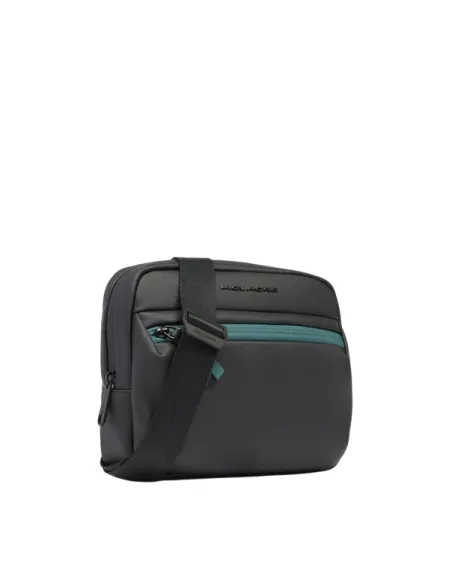 Piquadro Corner wasserdichte horizontale Herren-Umhängetasche, schwarz