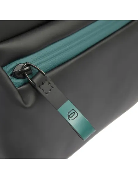 Piquadro Corner wasserdichte horizontale Herren-Umhängetasche, schwarz