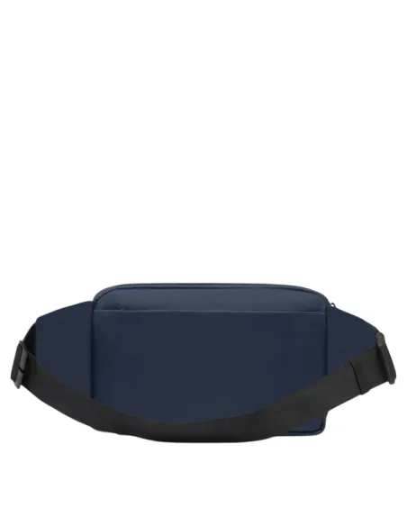 Piquadro erweiterbare Gürteltasche aus recyceltem Stoff, blau