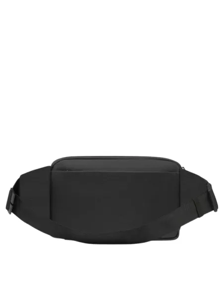 Piquadro expandable bumbag in recycled fabric, black