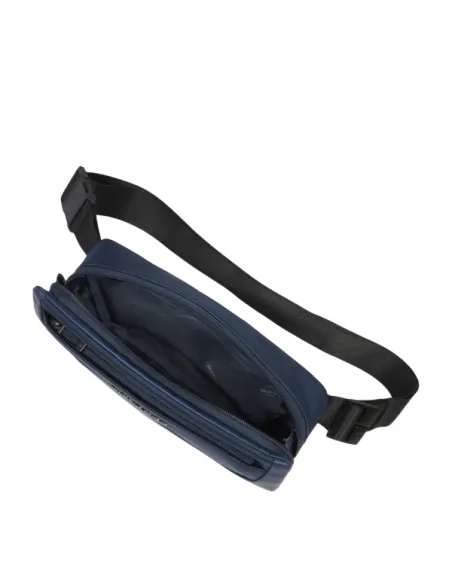 Piquadro Gürteltasche aus recyceltem Stoff, blau