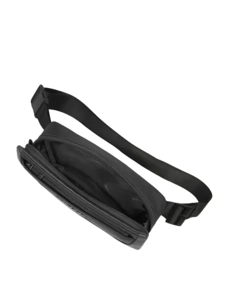 Piquadro Gürteltasche aus recyceltem Stoff, schwarz