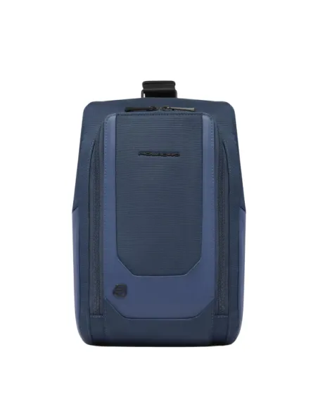 Piquadro Monosling bag in fabric and leather, blue