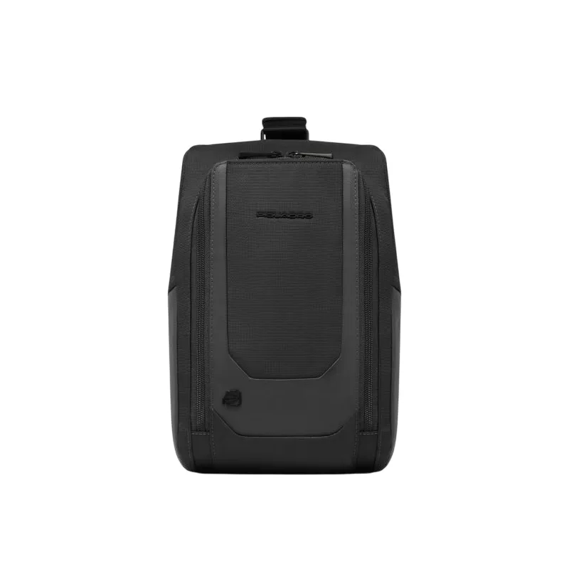 Monospalla in tessuto e pelle porta iPad®mini Piquadro, nero