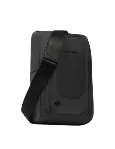 Monospalla in tessuto e pelle porta...