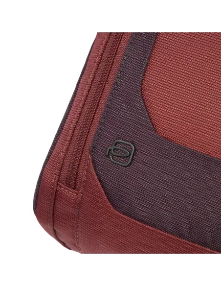 Piquadro Umhängetasche aus Stoff und Leder, braun