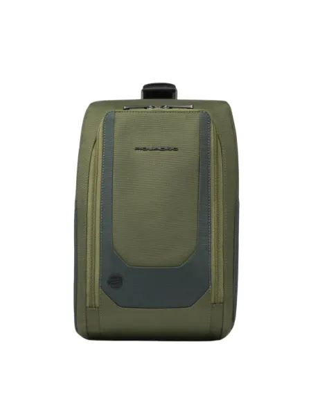 Monospalla in tessuto e pelle porta iPad®mini Piquadro, verde