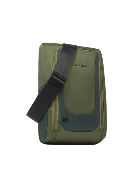 Monospalla in tessuto e pelle porta iPad®mini Piquadro, verde