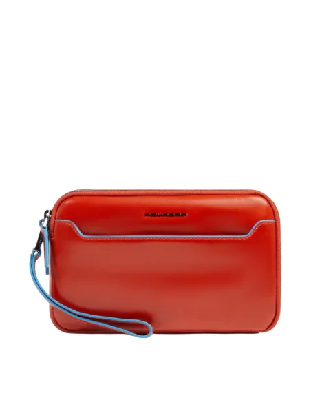 Pochette uomo a due comparti Piquadro Blue Square, arancio