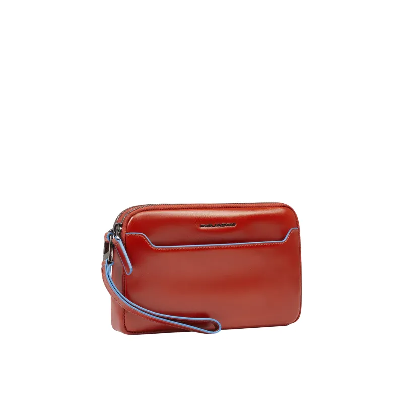 Piquadro Blue Square men's leather clutch bag with two... 2