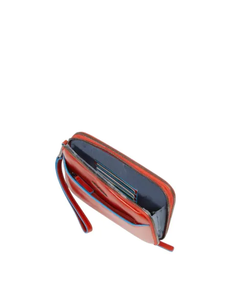 Pochette uomo a due comparti Piquadro Blue Square, arancio